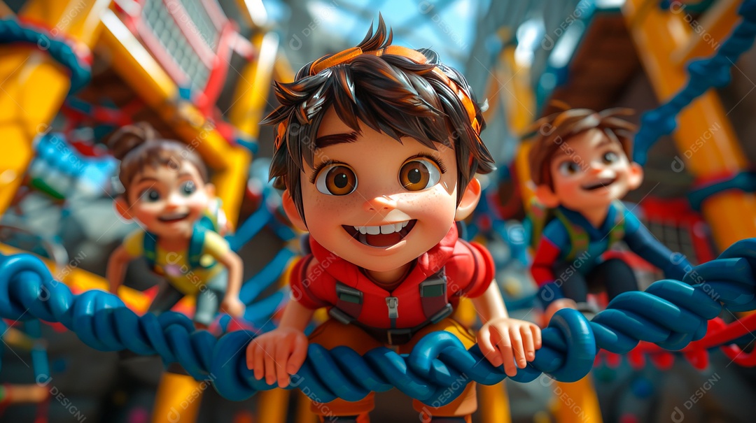 Desenho realista de crianças.