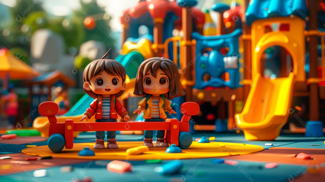 Desenho realista de crianças.