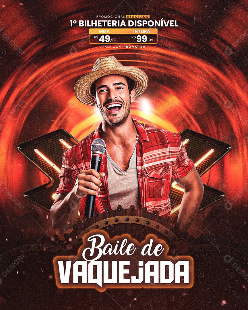 Flyer Baile de Vaquejada Social Media PSD Editável