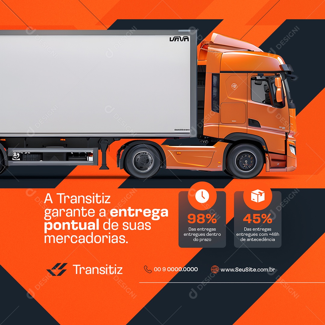 Transportadora A Transitiz Garante a Entrega Garante Social Media PSD Editável