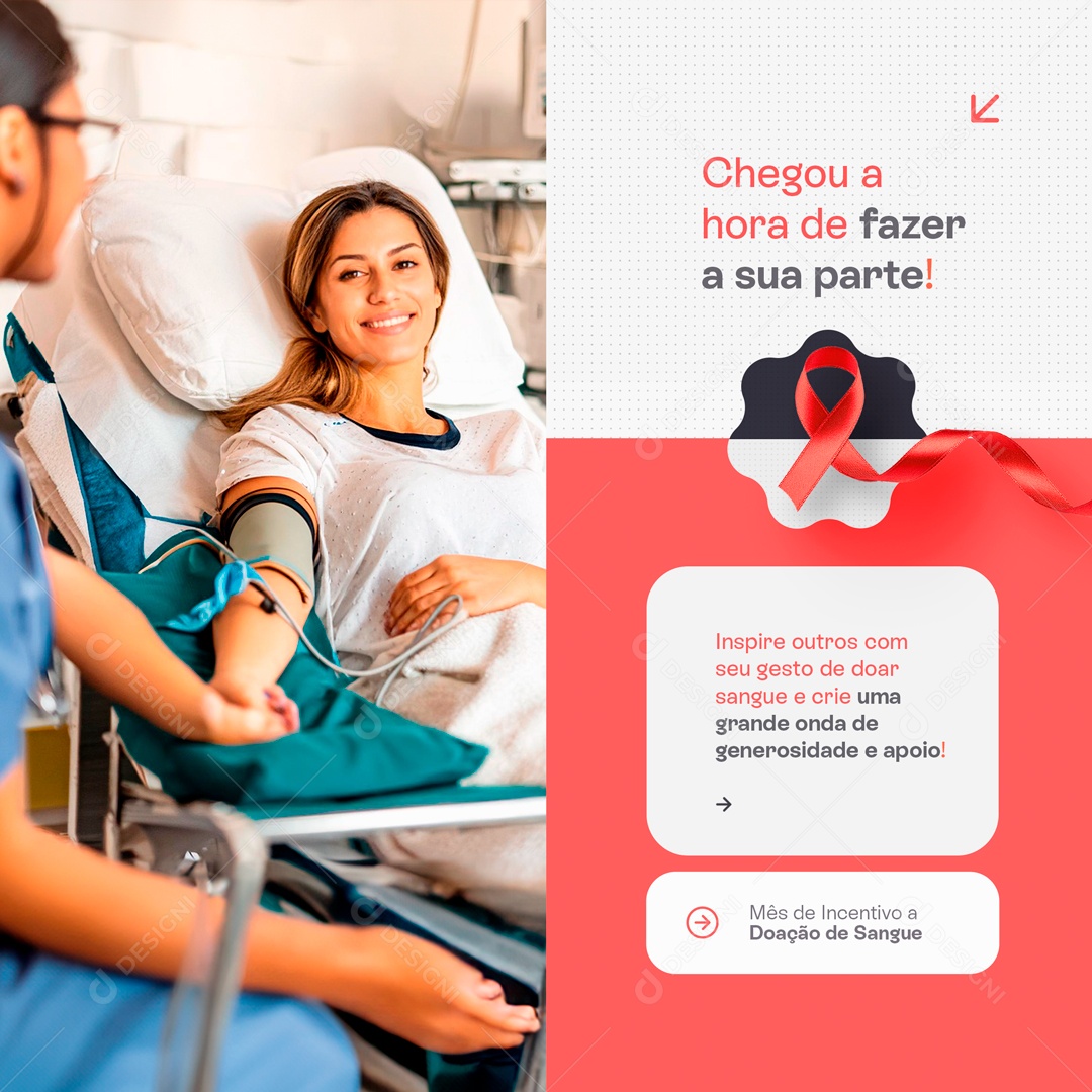 Junho Vermelho Inspire Outros com seu Gesto de Doar Social Media PSD Editável