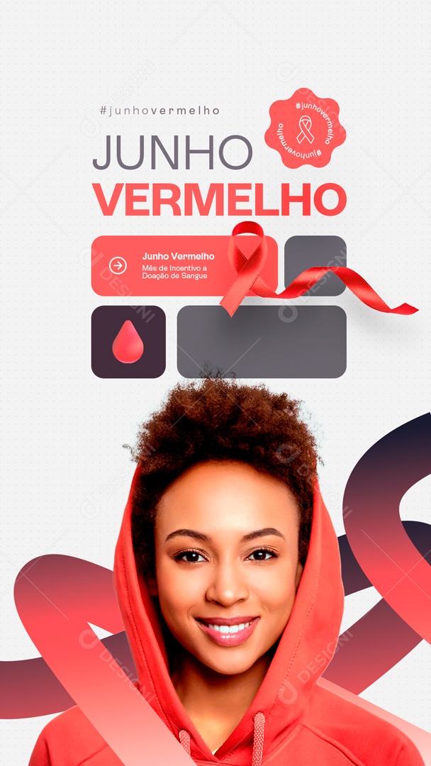 Story Junho Vermelho Mês de Incentivo e Doação de Sangue Social Media PSD Editável