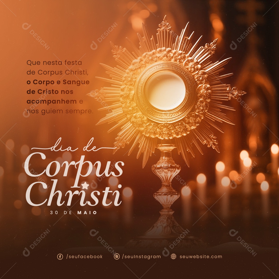 Corpus Christi 30 de Maio Corpo e Sangue de Cristo Social Media PSD Editável