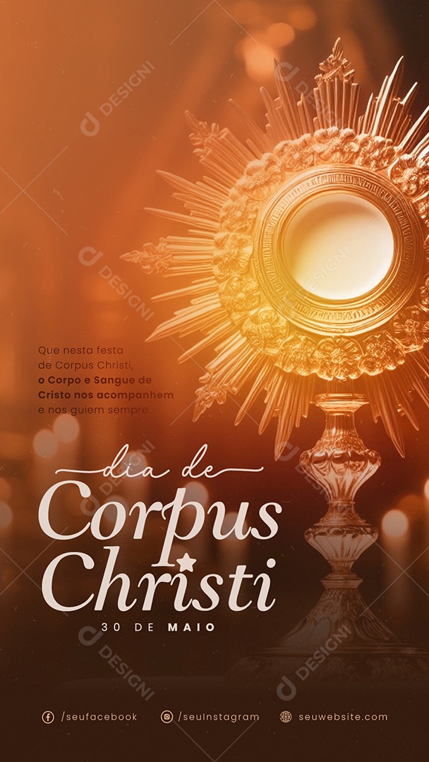 Story Corpus Christi 30 de Maio Corpo e Sangue de Cristo Social Media PSD Editável