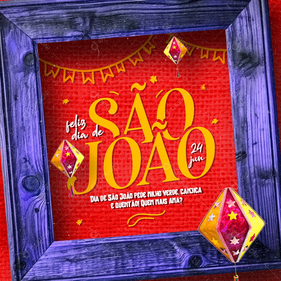 Feliz São João 24 de Junho Social Media PSD Editável