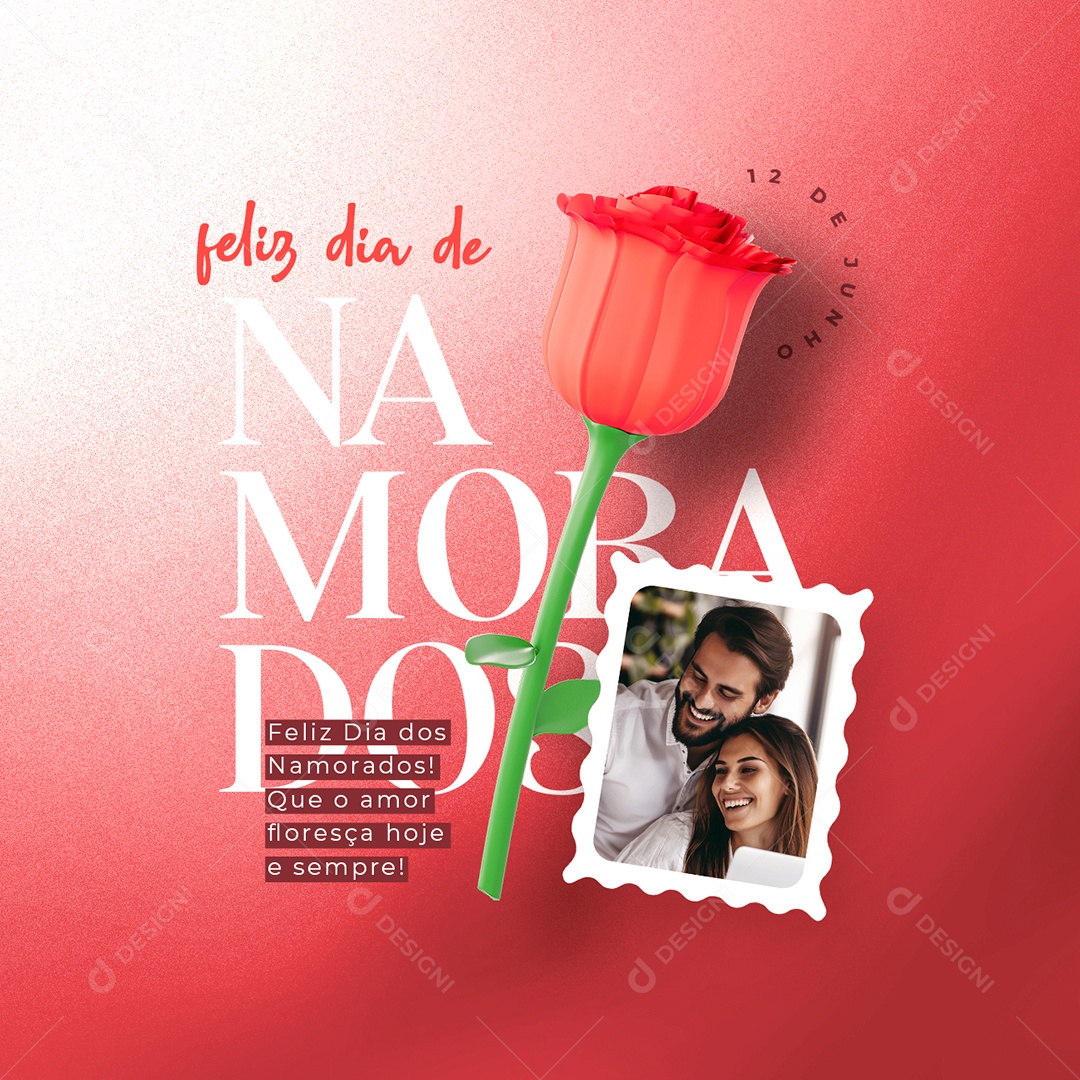 Feliz Dia dos Namorados 12 de Junho Social Media PSD Editável