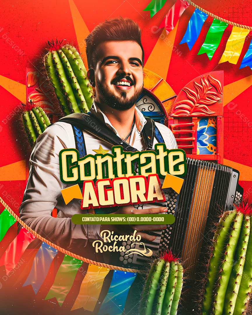 Flyer Contrate Agora Ricardo Rocha Social Media PSD Editável