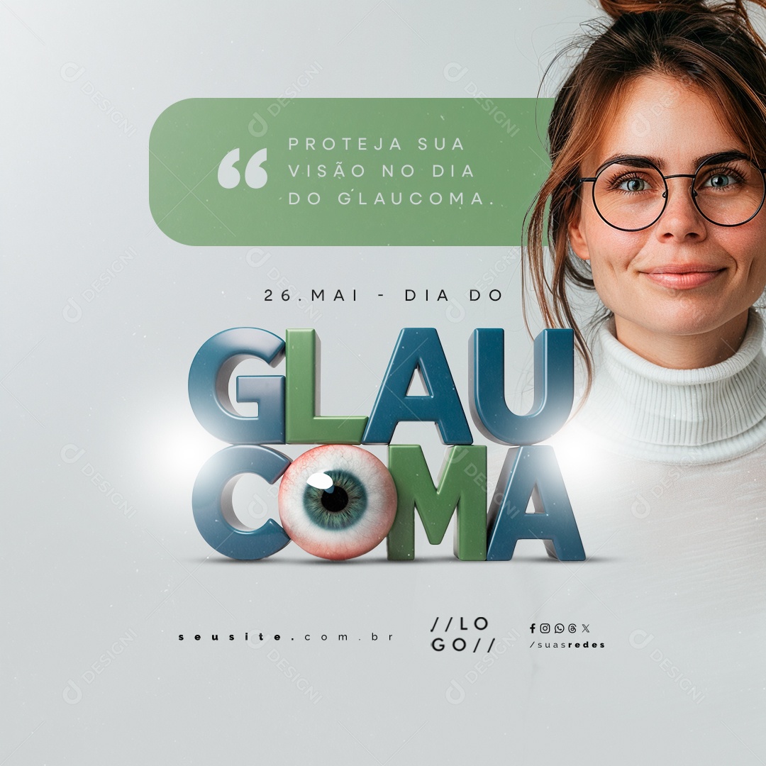 Dia do Glaucoma 26 de Maio Social Media PSD Editável