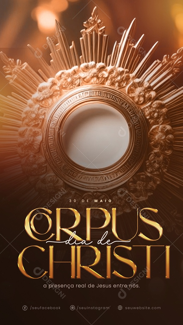 Story Corpus Christi 30 de Maio a Presença Real de Jesus Entre Nós Social Media PSD Editável