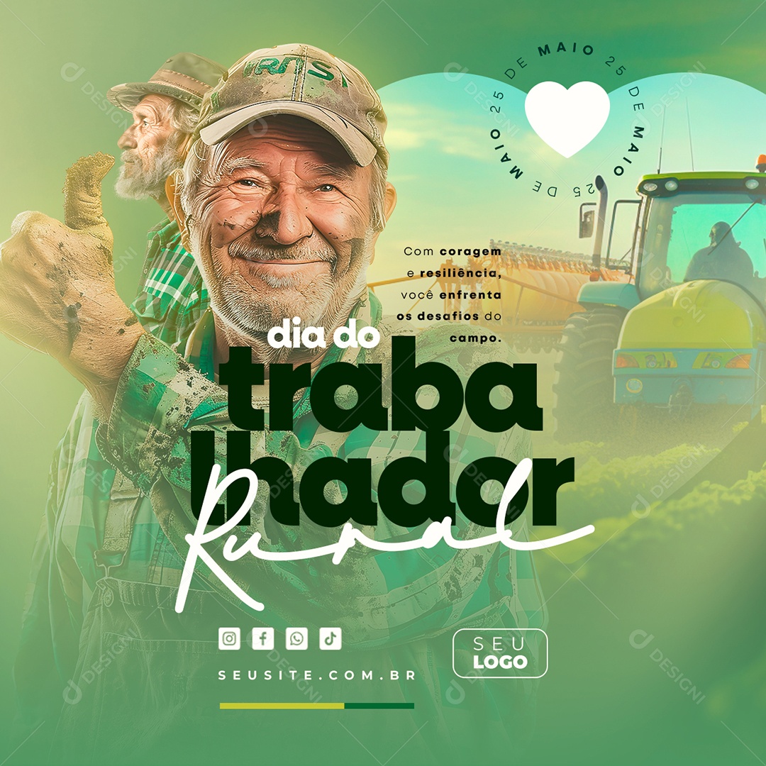 Dia do Trabalhador Rural 25 de Maio Social Media PSD Editável