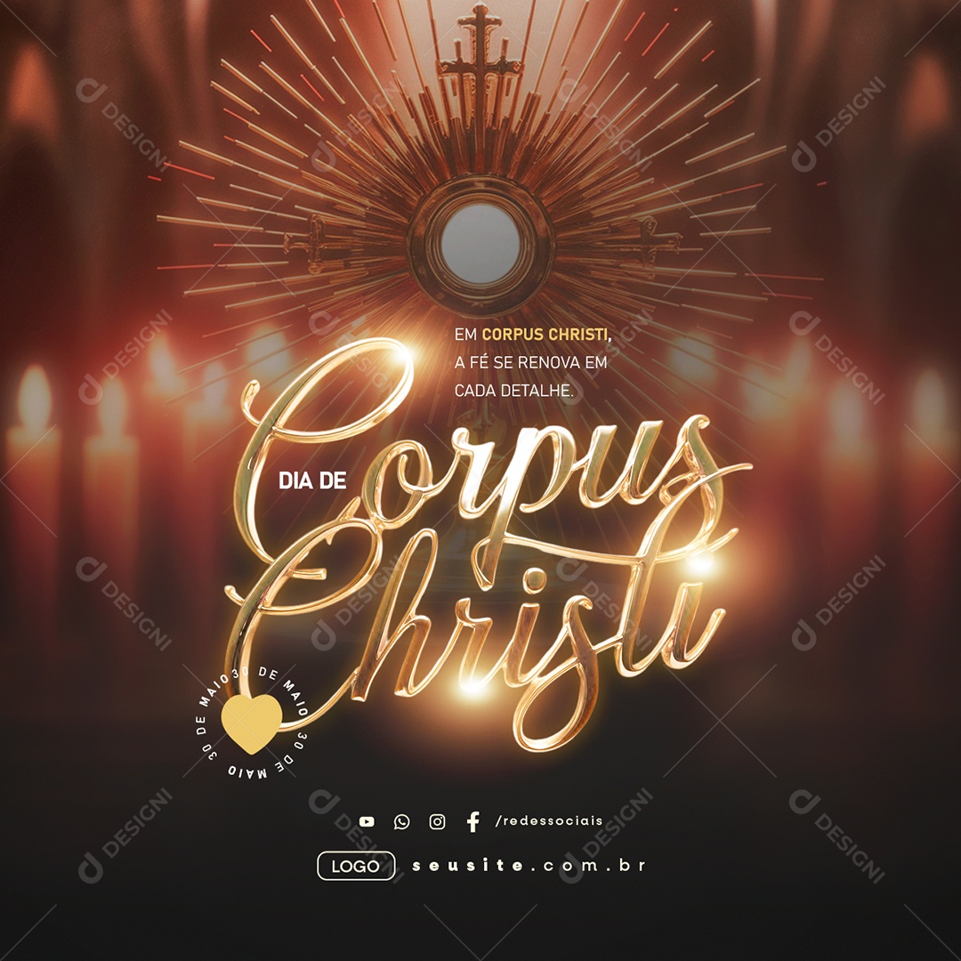 Dia de Corpus Christi 30 de Maio Social Media PSD Editável