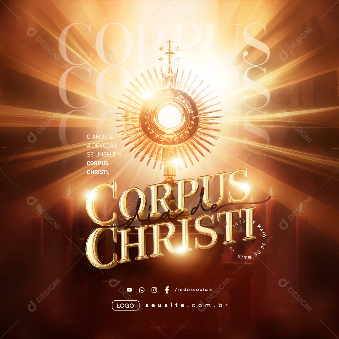 Social Media Dia de Corpus Christi 30 de Maio PSD Editável