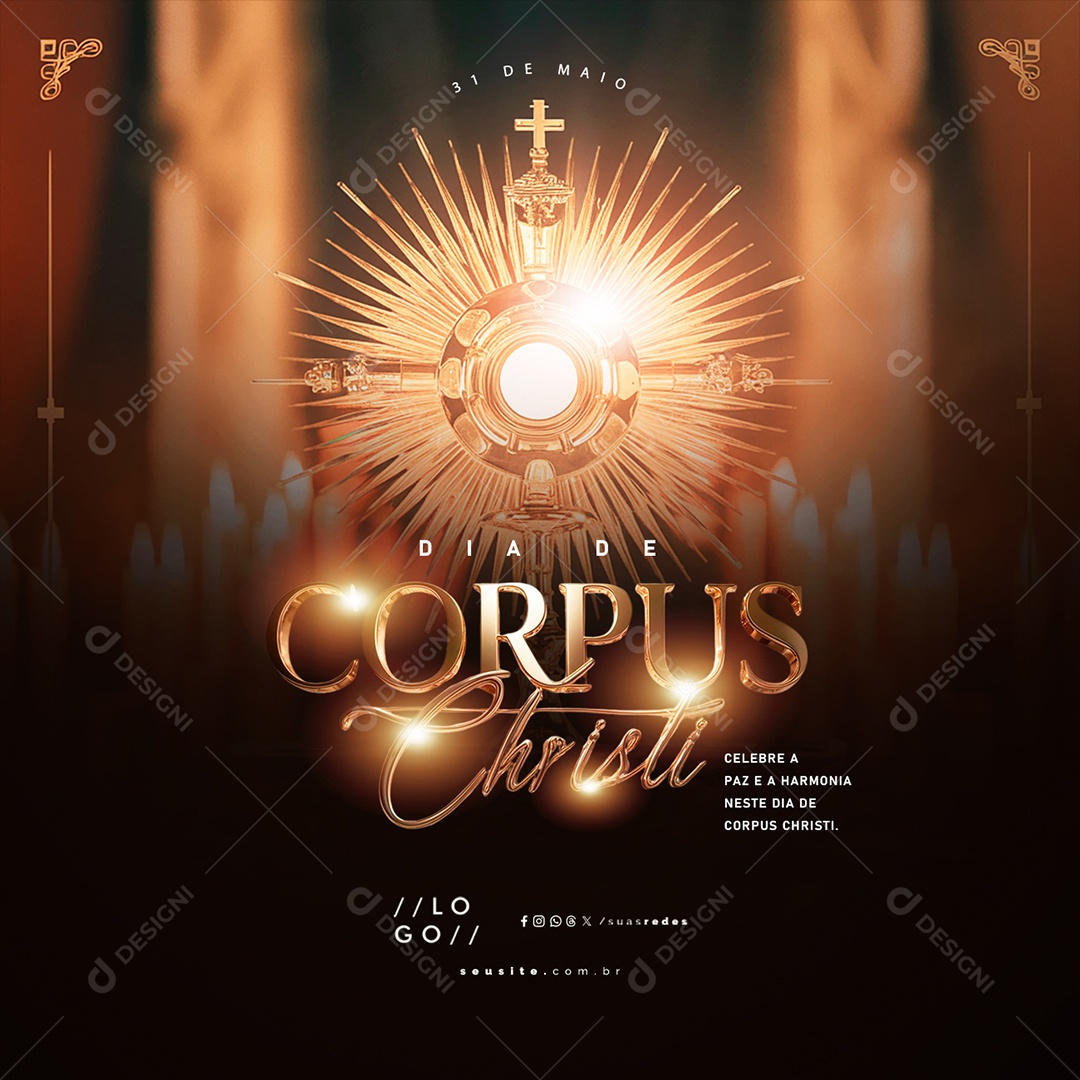 Social Media Dia de Corpus Christi 30 de Maio PSD Editável