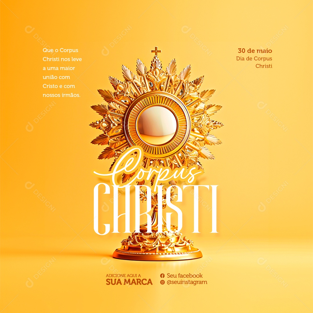 Corpus Christi 30 de Maio nos Leve a uma Maior União Social Media PSD Editável