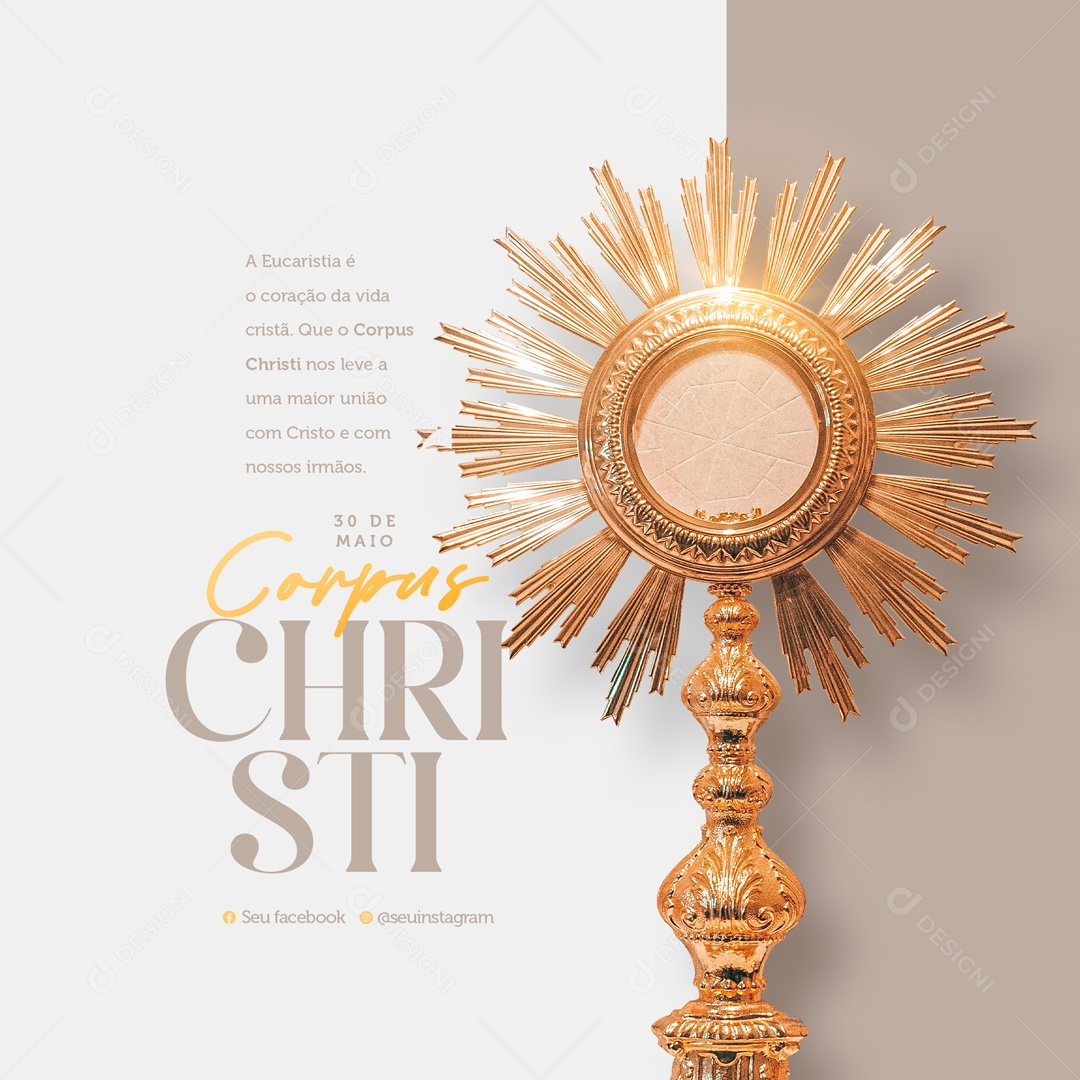 Corpus Christi 30 de Maio Social Media PSD Editável