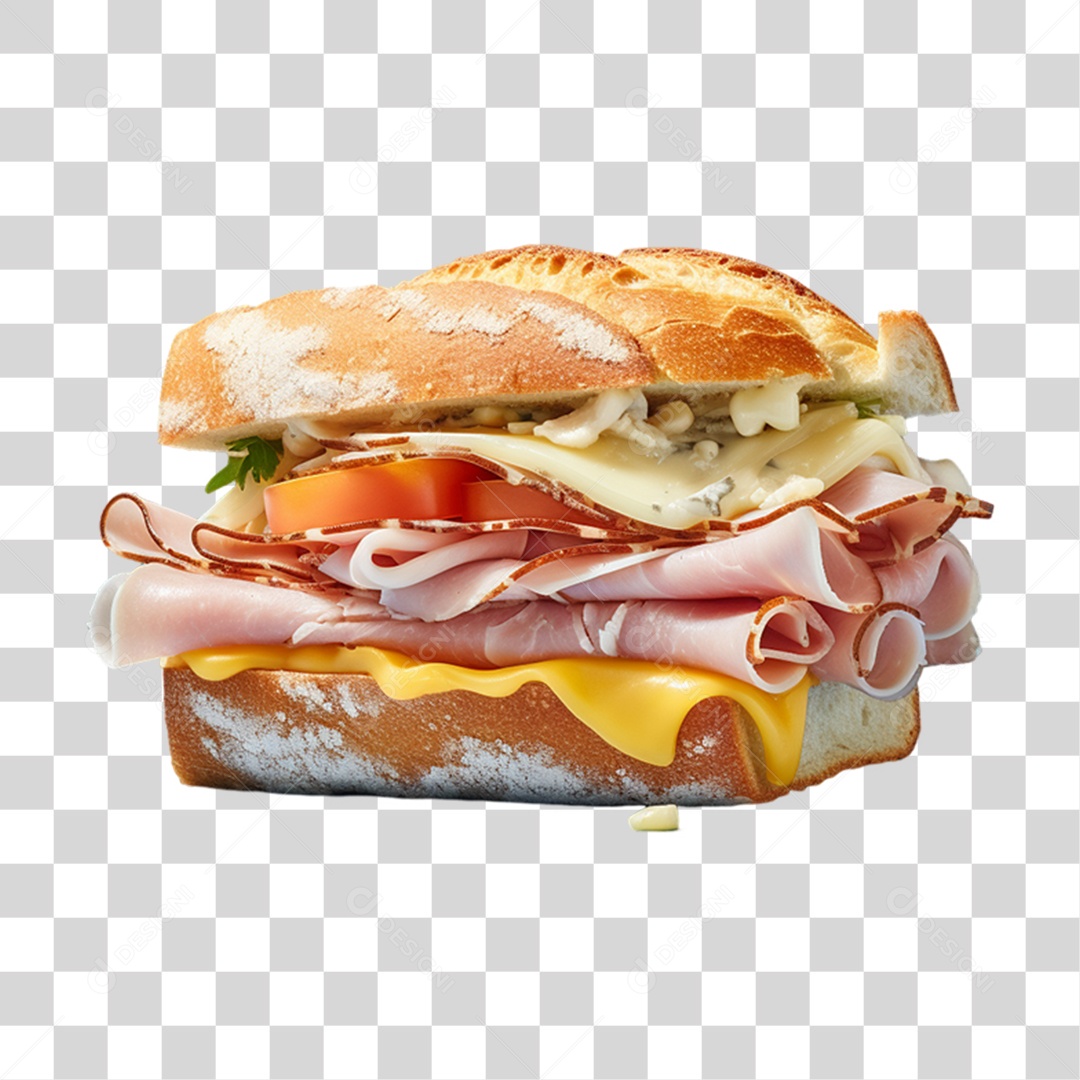 Salgado com Presunto e Queijo PNG Transparente