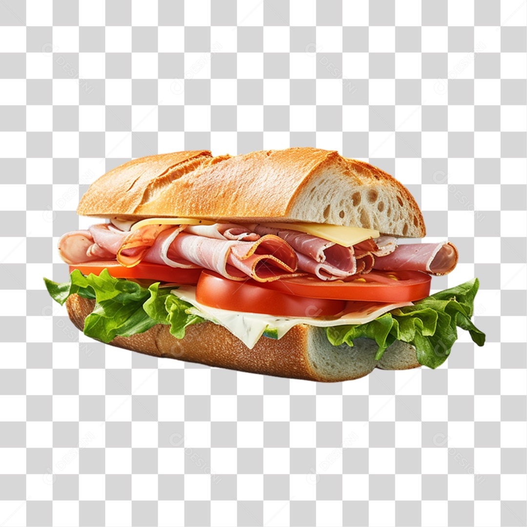Salgado com Presunto e Queijo PNG Transparente