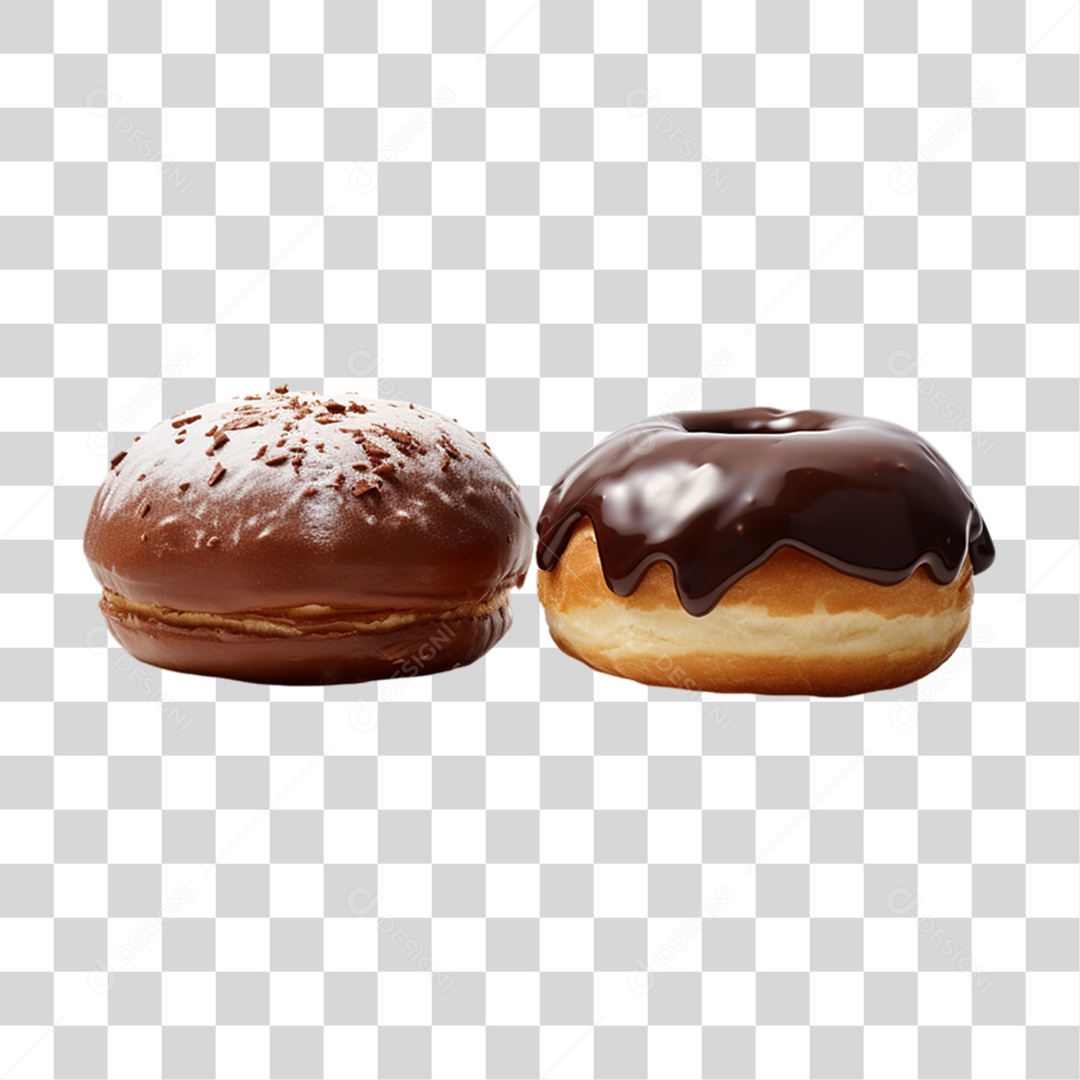 Rosca Donut com Chocolate PNG Transparente