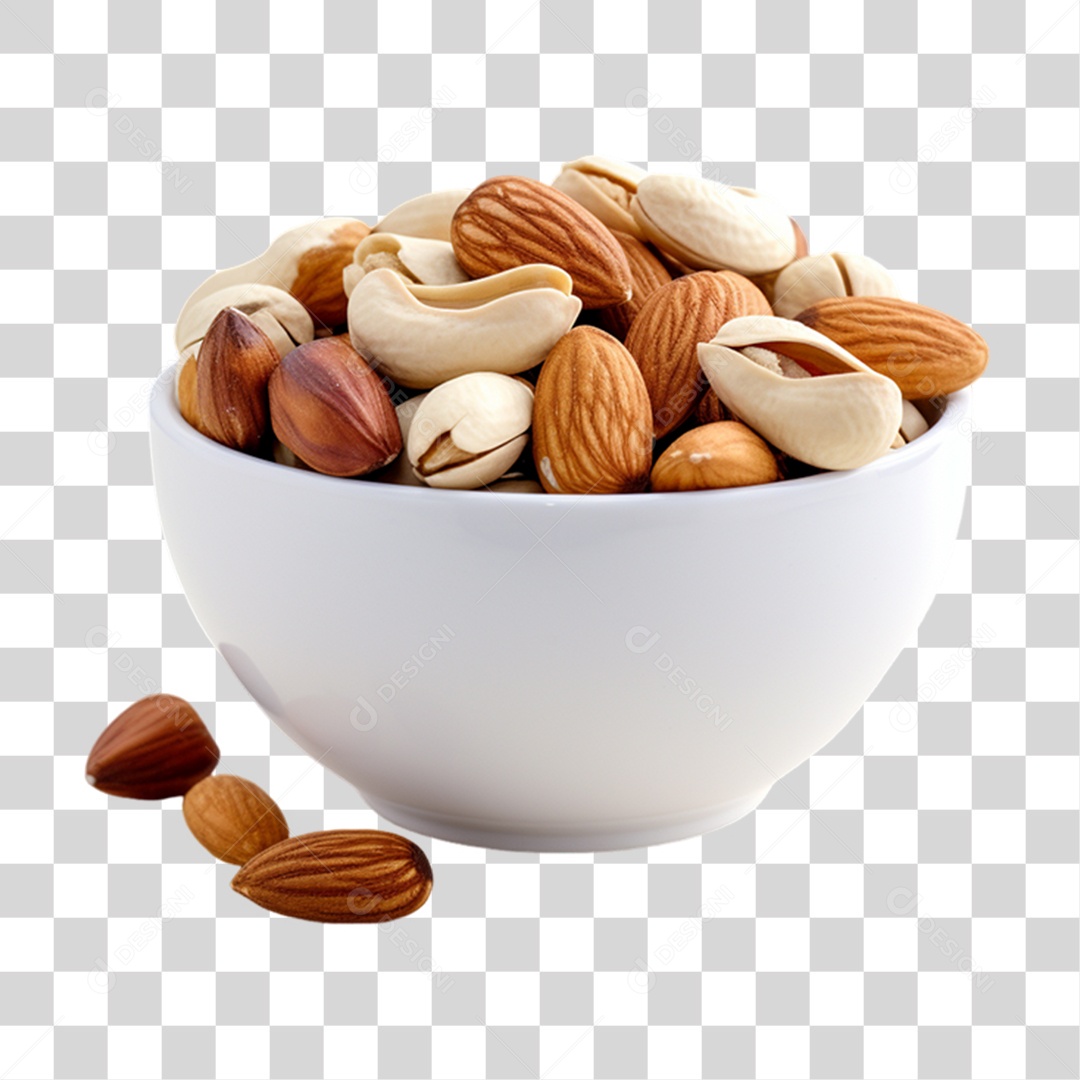 Vasilha com Castanha de Caju PNG Transparente