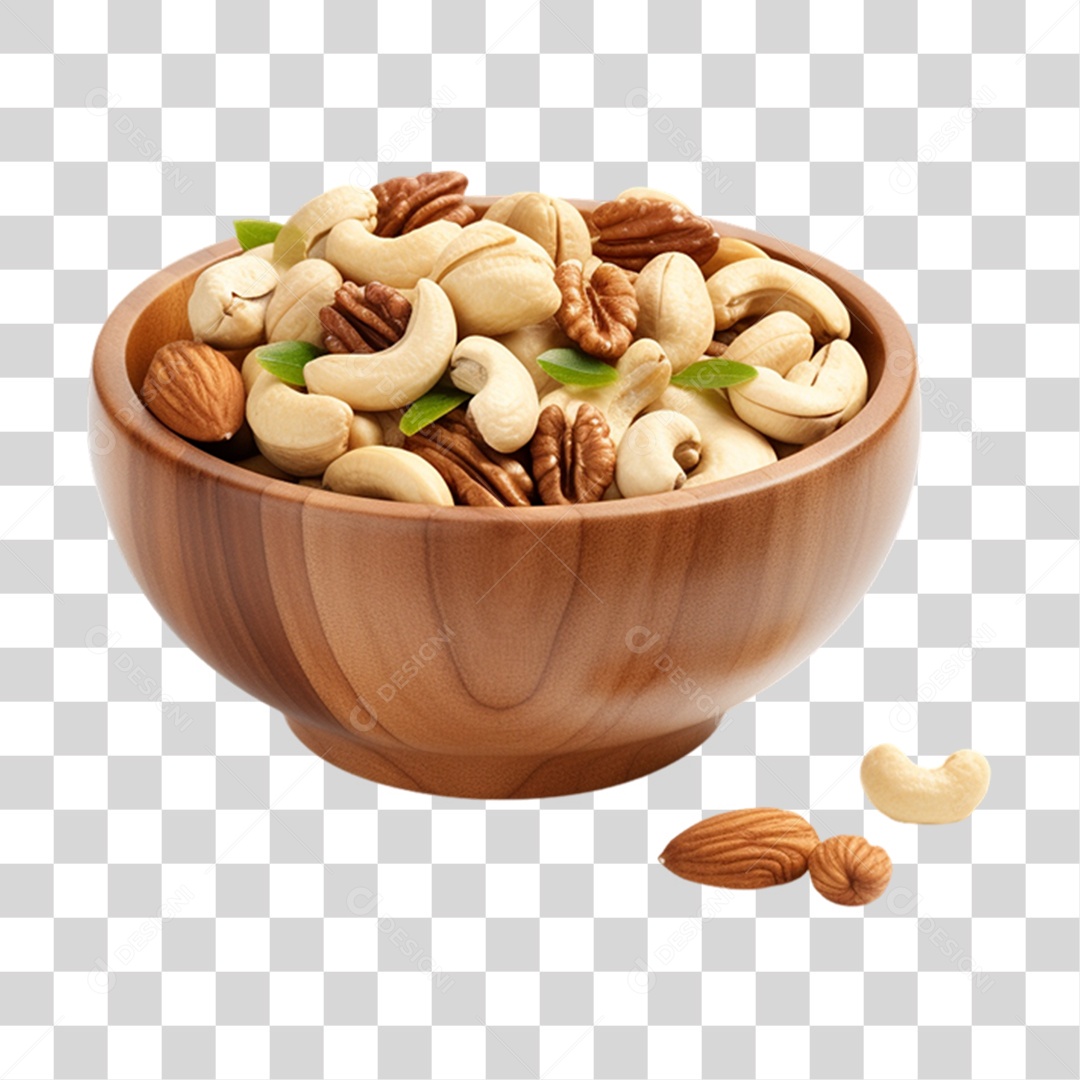 Vasilha com Castanha de Caju PNG Transparente