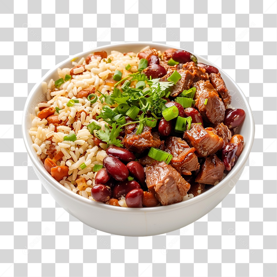 Porção de Baião de Dois PNG Transparente