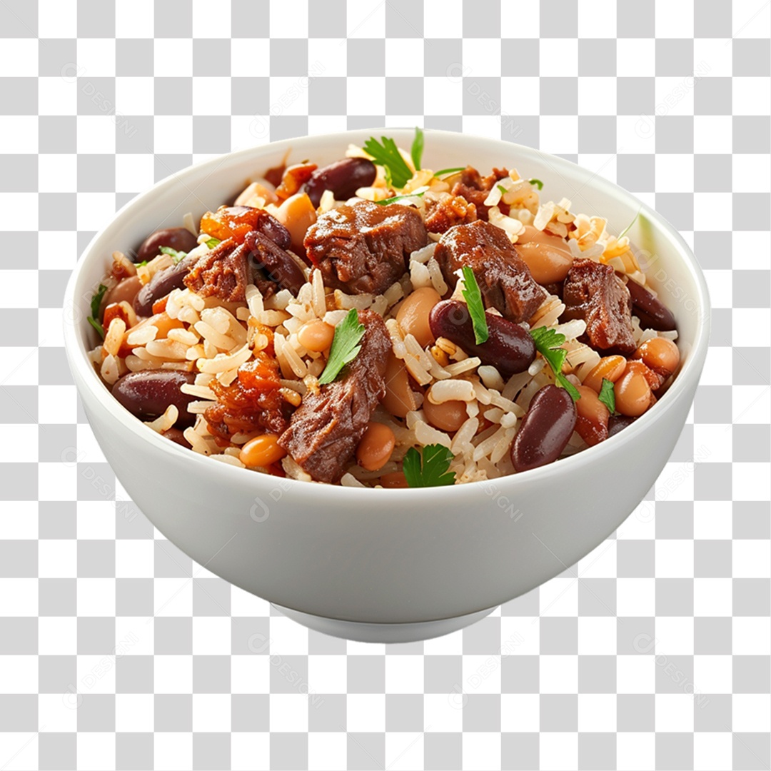 Porção de Baião de Dois PNG Transparente