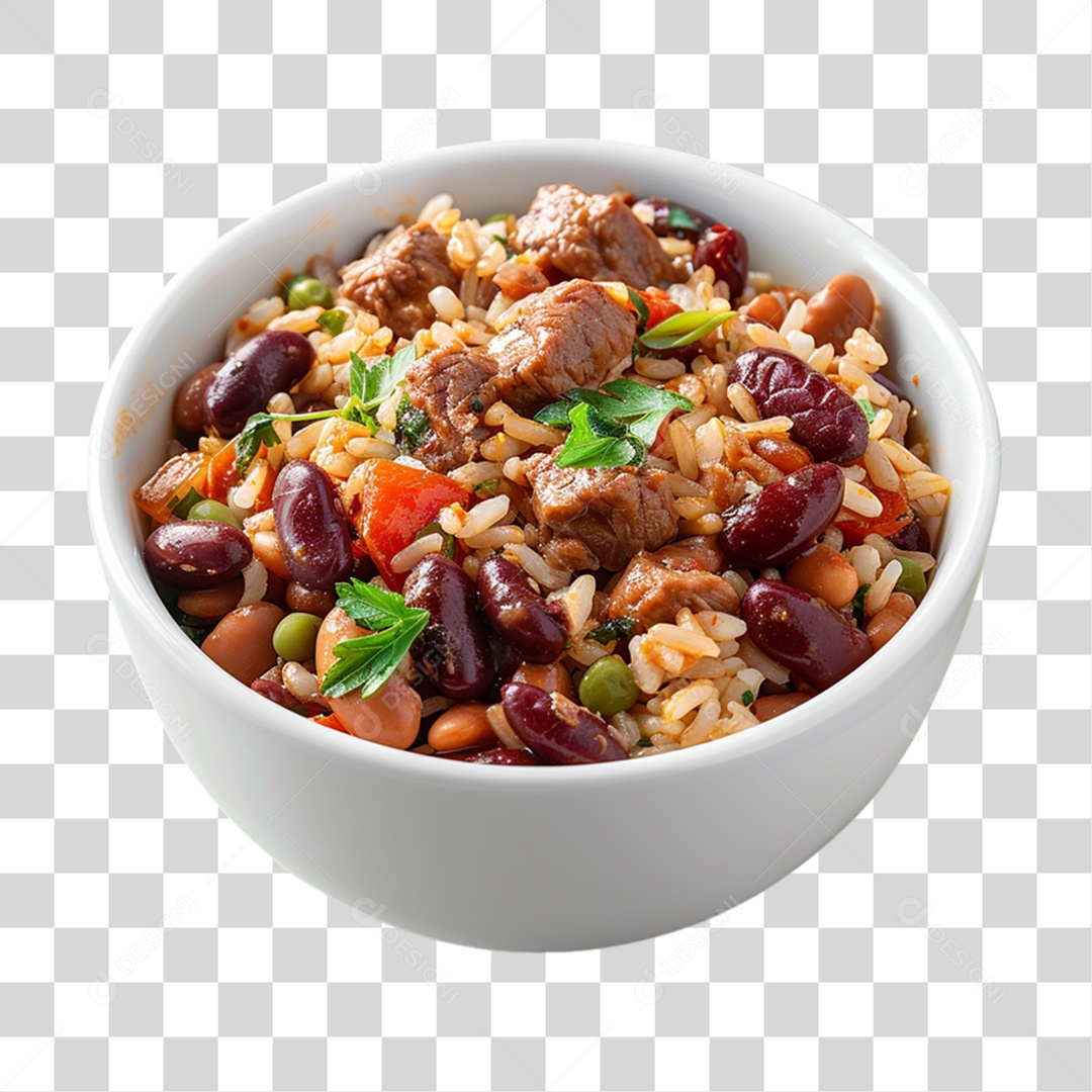 Porção de Baião de Dois PNG Transparente