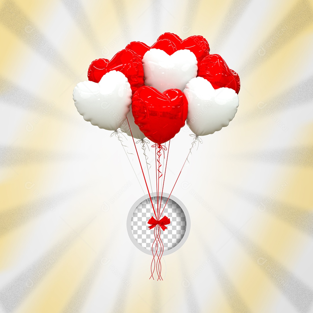 Balões Colorido Elemento 3D para Composição PSD