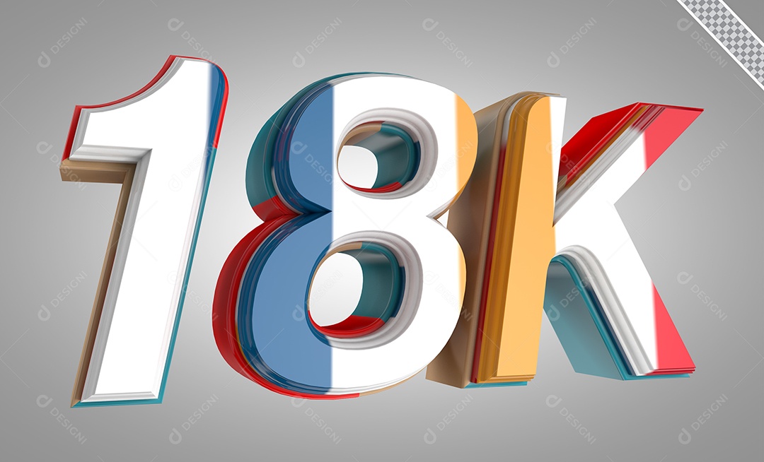 Número 3D 18K Cinco Dourado Para Composição PSD