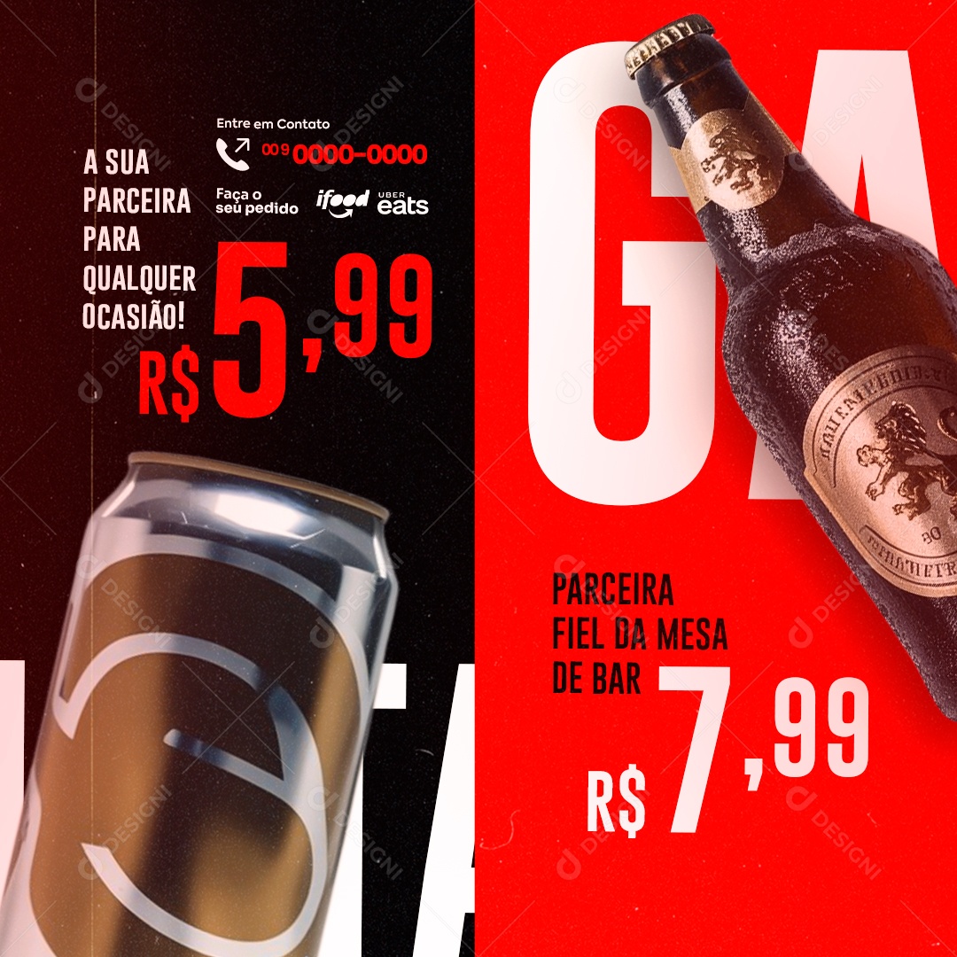 Distribuidora de Bebidas A Sua Parceira para Qualquer Ocasião Social Media PSD Editável