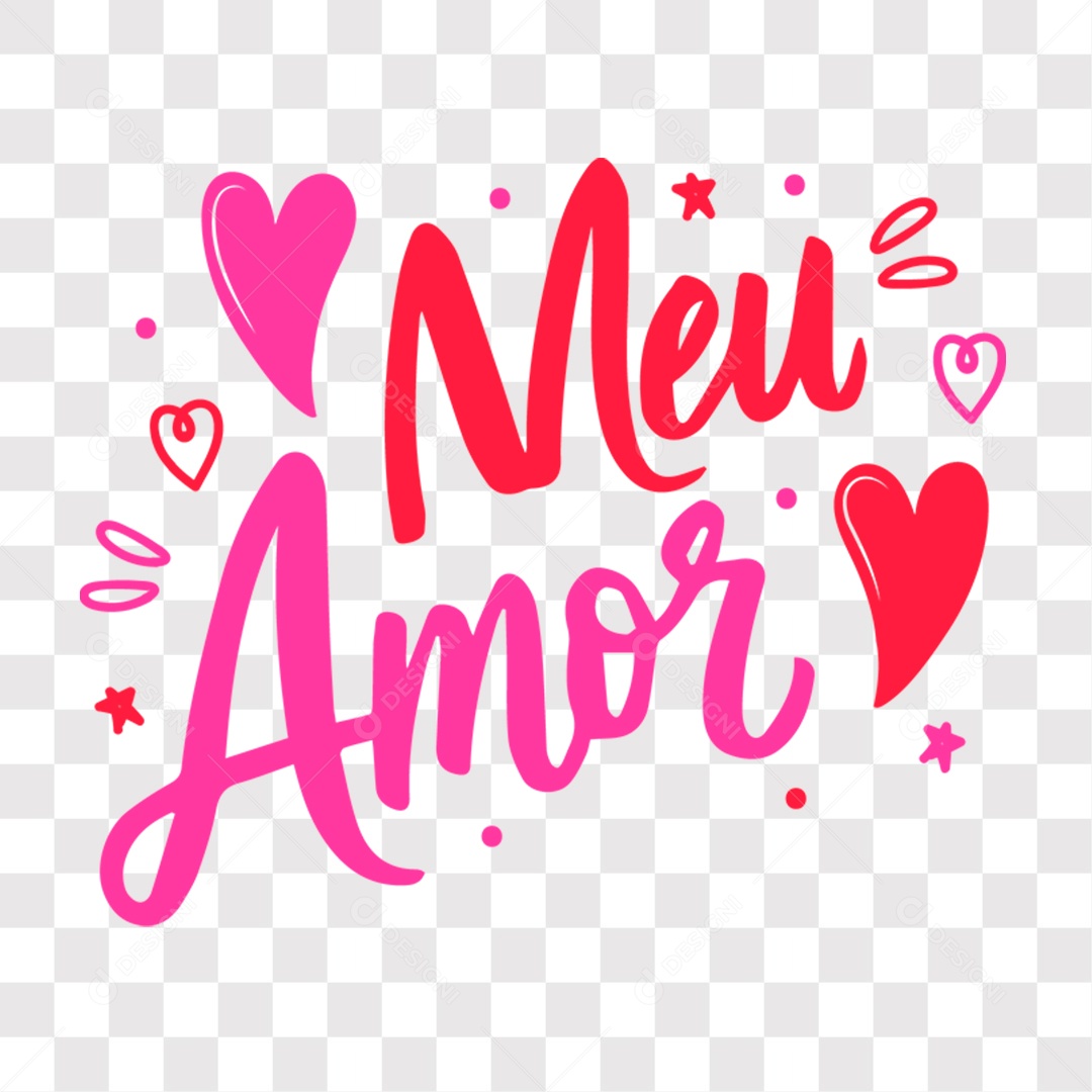 Lettering Dia dos Namorados Meu Amor EPS + PNG