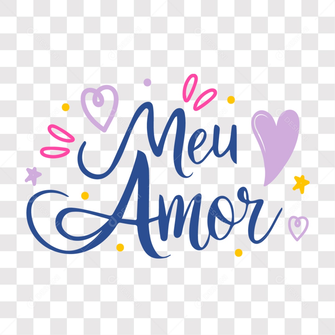 Lettering Dia dos Namorados Meu Amor EPS + PNG