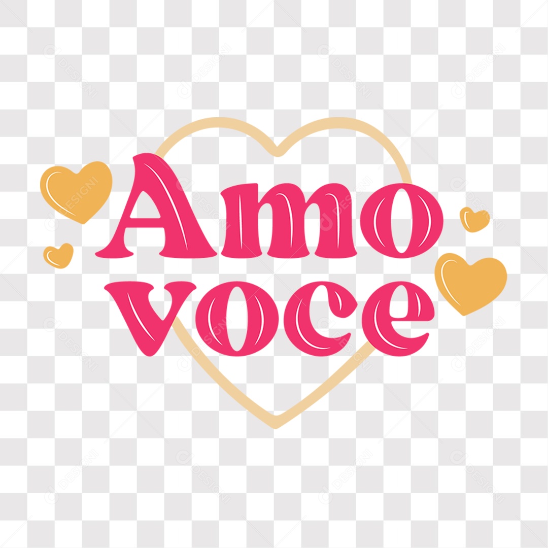 Lettering Dia dos Namorados Amo Você EPS + PNG