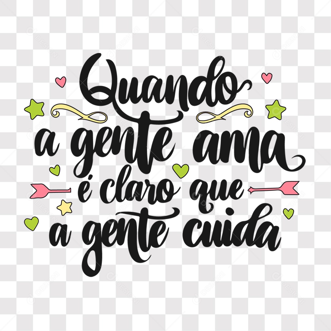 Lettering Dia dos Namorados Quando a Gente Ama EPS + PNG