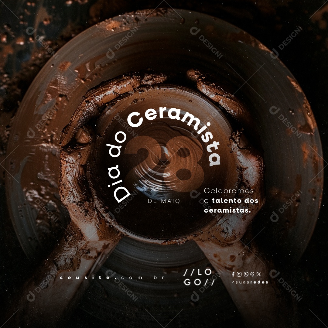 Dia do Ceramista 28 de Maio Celebramos o Talento Social Media PSD Editável