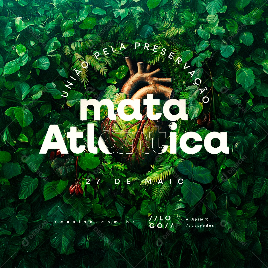 Dia da Mata Atlântica 27 de Maio União Pela Preservação Social Media PSD Editável