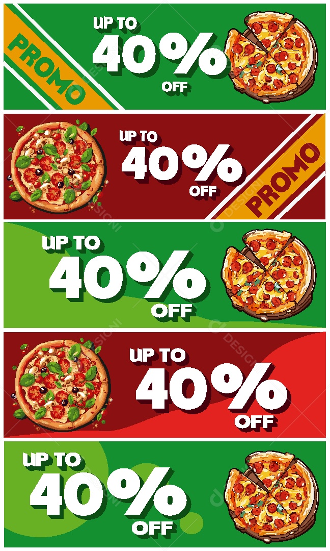 Promoção de Pizza de 400% de Desconto no Off Vetor EPS