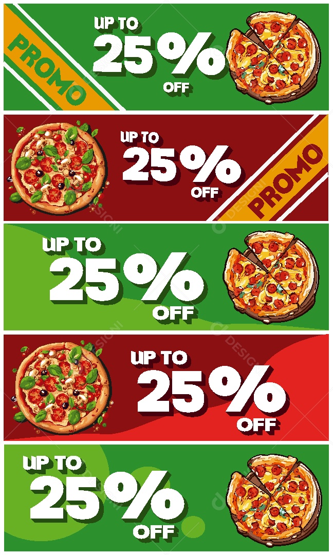 Promoção de Pizza de 25% de Desconto no Off Vetor EPS
