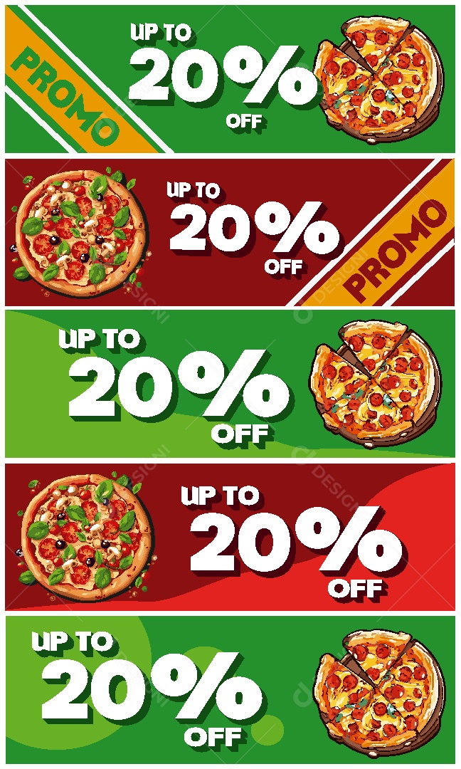Promoção de Pizza de 20% de Desconto no Off Vetor EPS