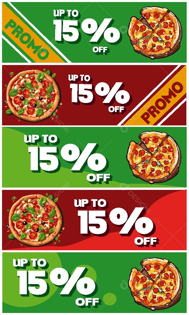 Promoção de Pizza de 15% de Desconto no Off Vetor EPS
