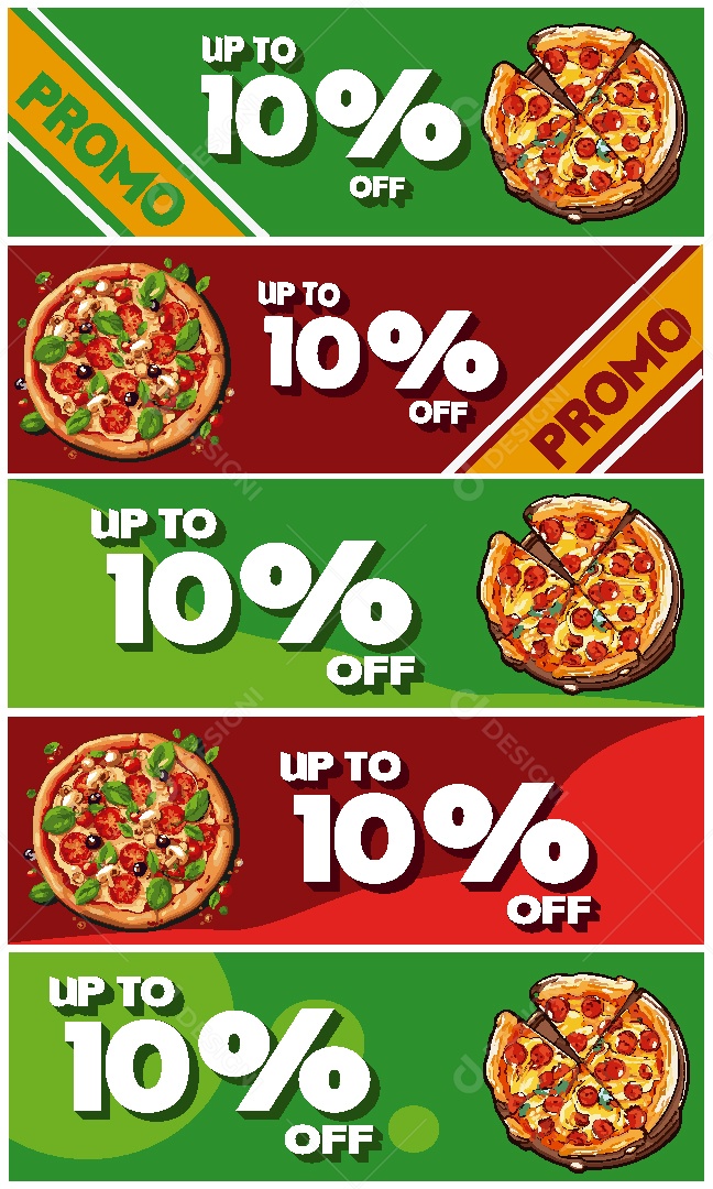 Promoção de Pizza de 10% de Desconto no Off Vetor EPS