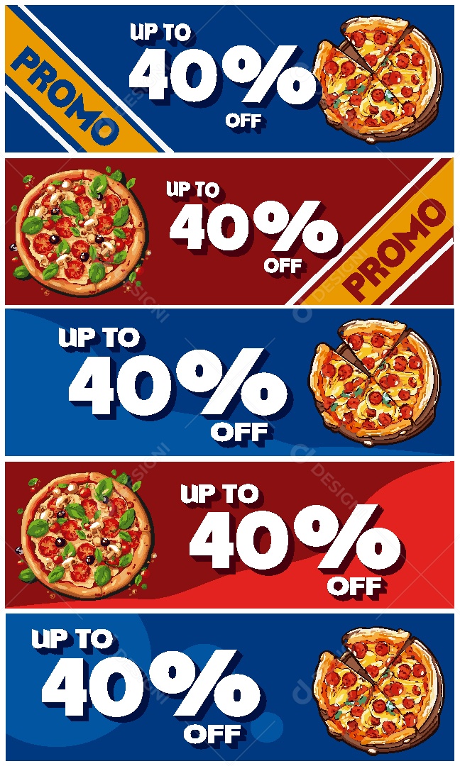 Promoção de Pizza de 40% de Desconto no Off Vetor EPS