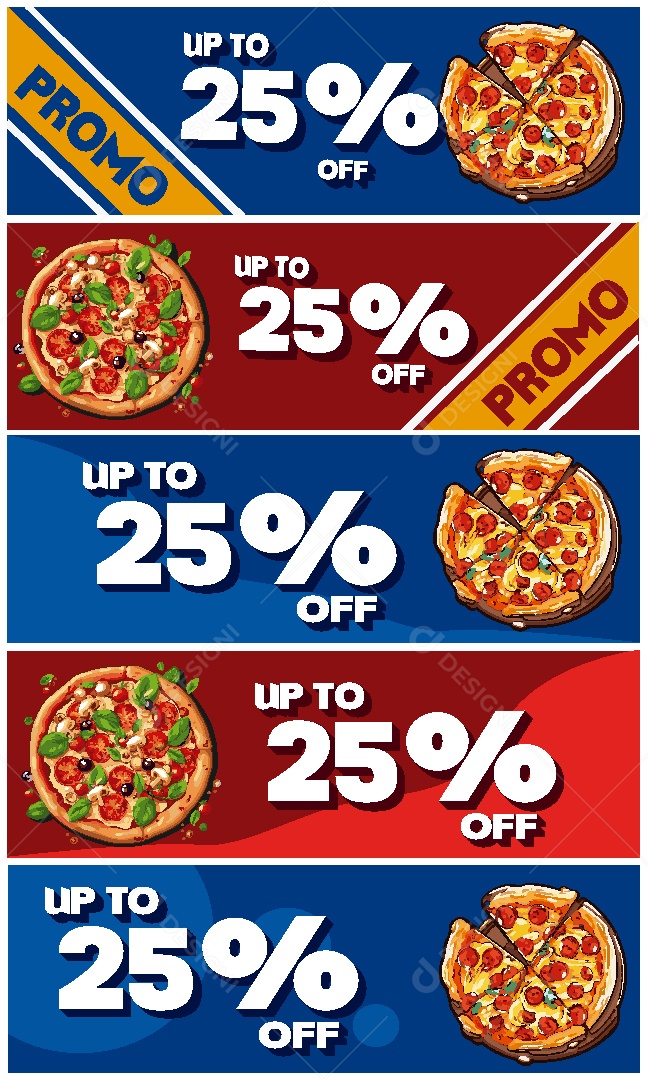 Promoção de Pizza de 25% de Desconto no Off Vetor EPS