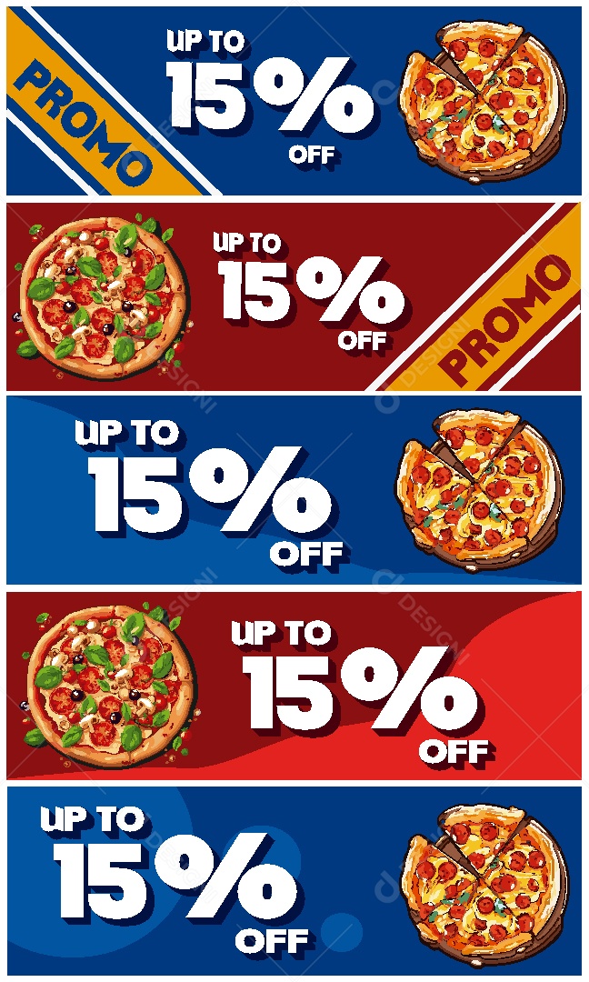 Promoção de Pizza de 15% de Desconto no Off Vetor EPS