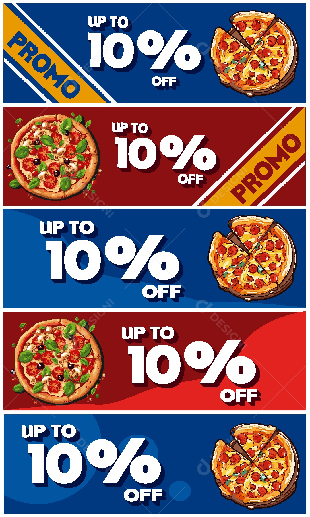 Promoção de Pizza de 10% de Desconto no Off Vetor EPS