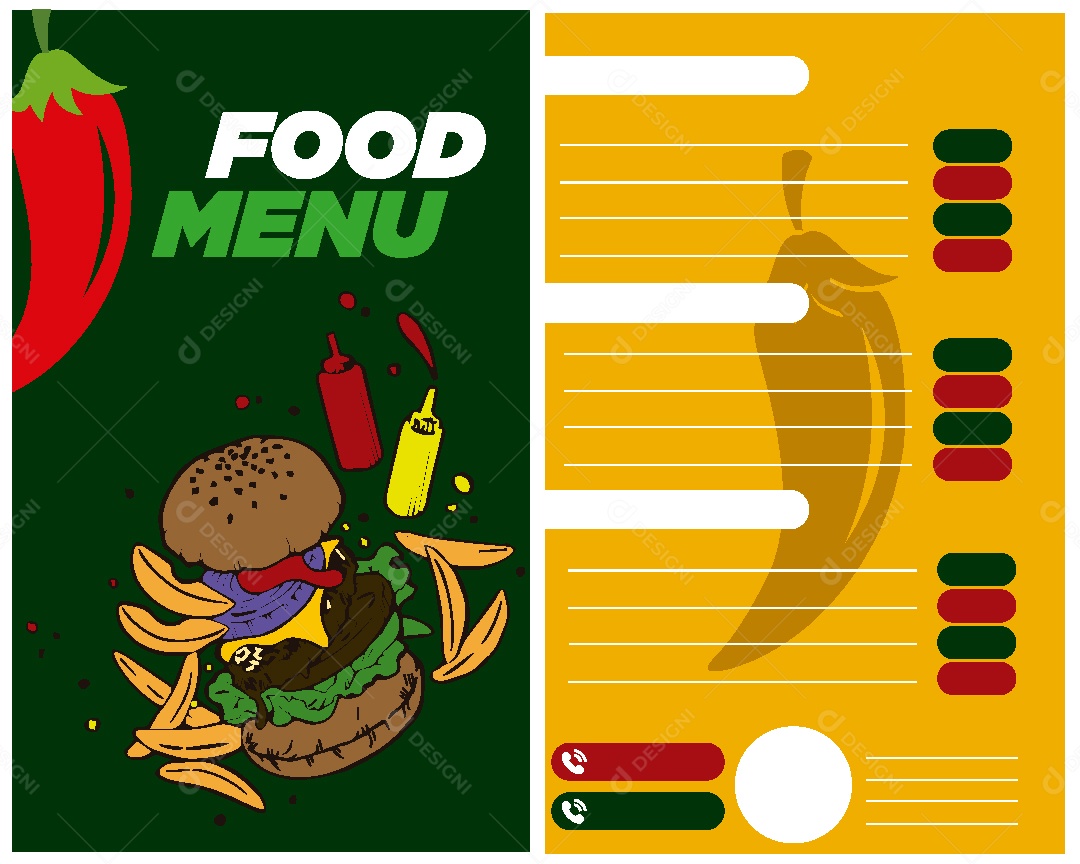 Modelo de Cardápio de Lanchonete EPS Editável