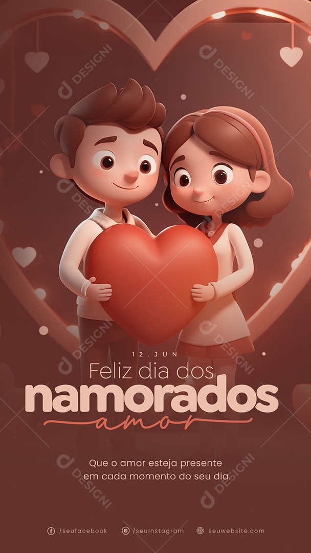 Story Dia dos Namorados 12 de Junho Amor Social Media PSD Editável