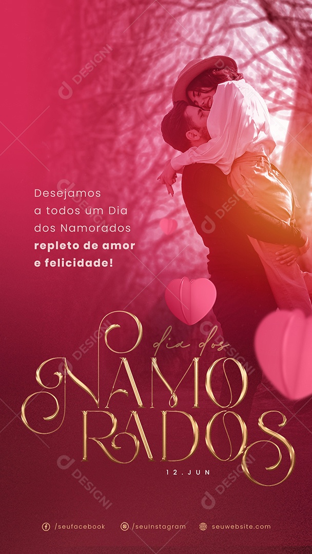 Story Dia dos Namorados 12 de Junho Repleto de Amor e Felecidade Social Media PSD Editável