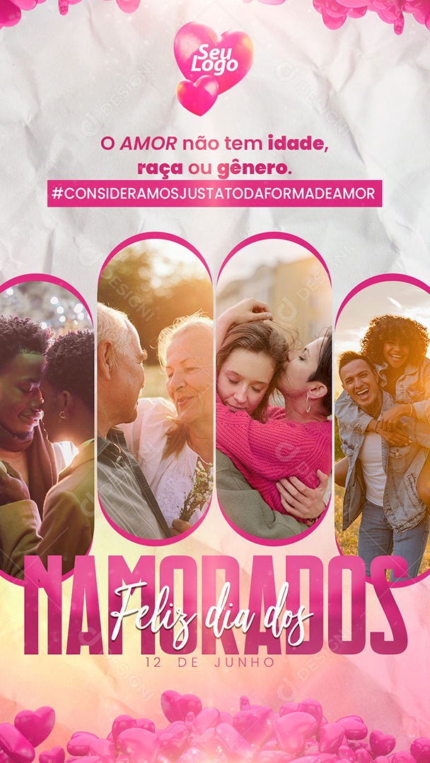 Story Feliz Dia dos Namorados 12 de Junho Social Media PSD Editável