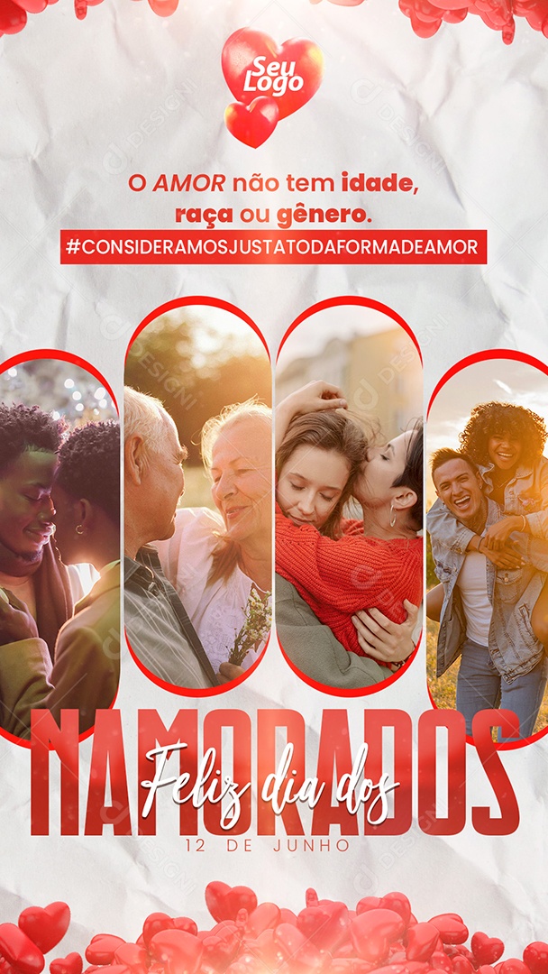 Story Dia dos Namorados 12 de Junho Amor não tem Idade Social Media PSD Editável